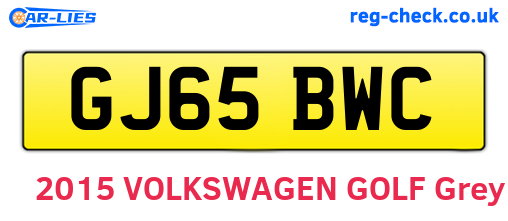 GJ65BWC are the vehicle registration plates.