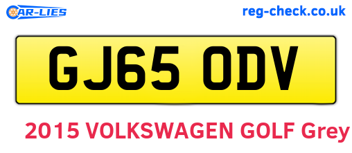 GJ65ODV are the vehicle registration plates.
