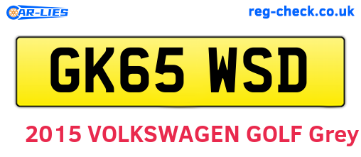 GK65WSD are the vehicle registration plates.