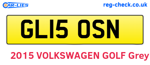 GL15OSN are the vehicle registration plates.