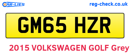GM65HZR are the vehicle registration plates.