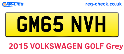 GM65NVH are the vehicle registration plates.