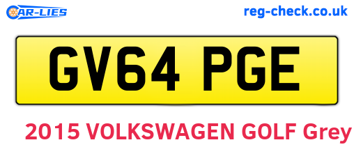 GV64PGE are the vehicle registration plates.