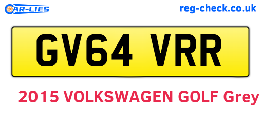 GV64VRR are the vehicle registration plates.