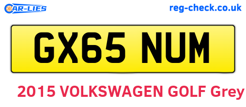 GX65NUM are the vehicle registration plates.
