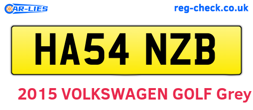 HA54NZB are the vehicle registration plates.