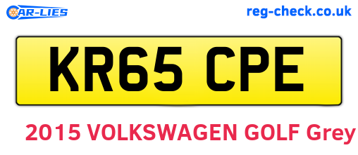 KR65CPE are the vehicle registration plates.