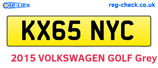 KX65NYC are the vehicle registration plates.