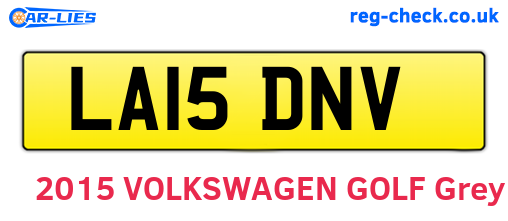 LA15DNV are the vehicle registration plates.