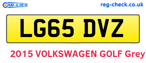 LG65DVZ are the vehicle registration plates.