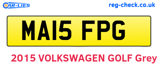 MA15FPG are the vehicle registration plates.