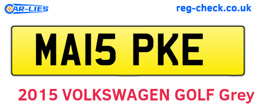 MA15PKE are the vehicle registration plates.
