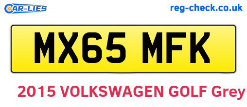 MX65MFK are the vehicle registration plates.