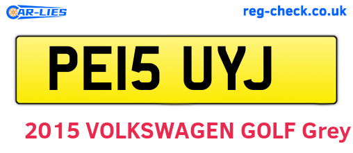 PE15UYJ are the vehicle registration plates.