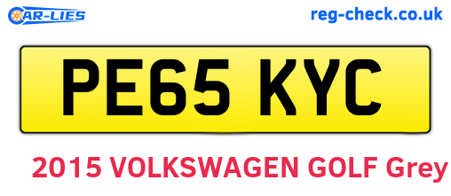 PE65KYC are the vehicle registration plates.