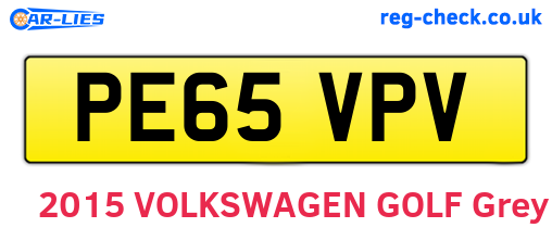 PE65VPV are the vehicle registration plates.
