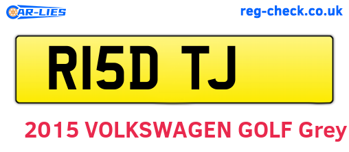 R15DTJ are the vehicle registration plates.