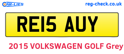 RE15AUY are the vehicle registration plates.