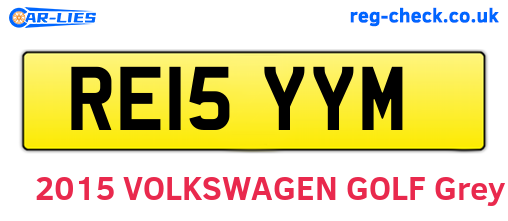 RE15YYM are the vehicle registration plates.