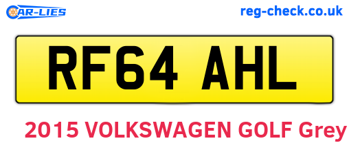 RF64AHL are the vehicle registration plates.