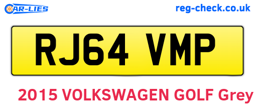 RJ64VMP are the vehicle registration plates.