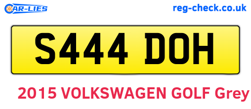 S444DOH are the vehicle registration plates.