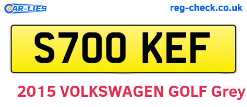 S700KEF are the vehicle registration plates.