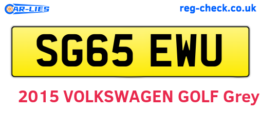 SG65EWU are the vehicle registration plates.
