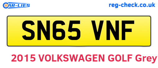 SN65VNF are the vehicle registration plates.