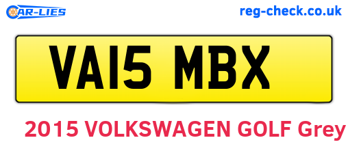 VA15MBX are the vehicle registration plates.