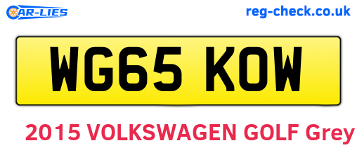 WG65KOW are the vehicle registration plates.