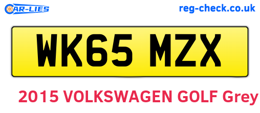 WK65MZX are the vehicle registration plates.