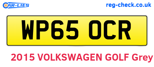 WP65OCR are the vehicle registration plates.