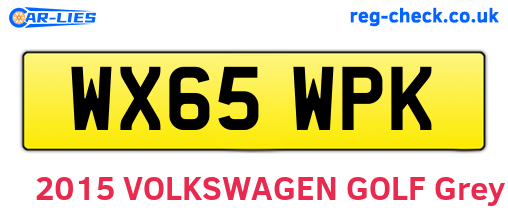 WX65WPK are the vehicle registration plates.