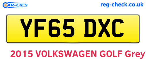 YF65DXC are the vehicle registration plates.