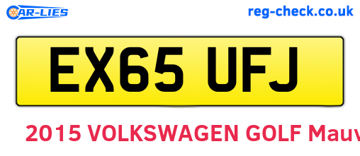 EX65UFJ are the vehicle registration plates.