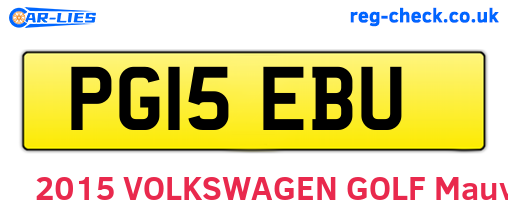 PG15EBU are the vehicle registration plates.