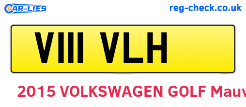 V111VLH are the vehicle registration plates.