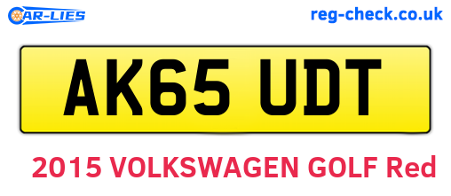 AK65UDT are the vehicle registration plates.
