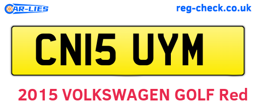 CN15UYM are the vehicle registration plates.