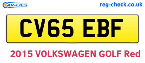 CV65EBF are the vehicle registration plates.