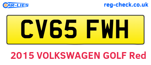 CV65FWH are the vehicle registration plates.