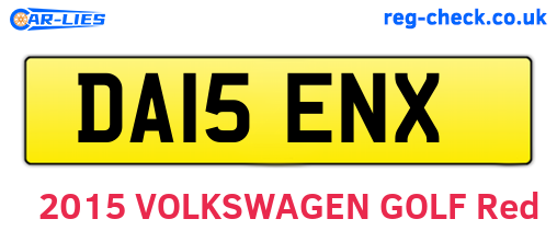 DA15ENX are the vehicle registration plates.