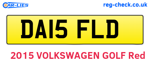 DA15FLD are the vehicle registration plates.