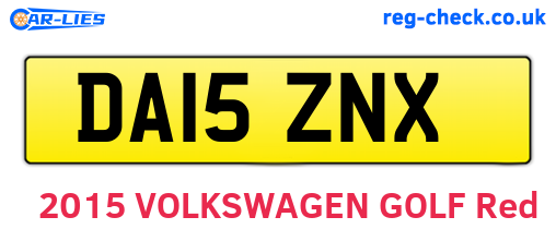 DA15ZNX are the vehicle registration plates.