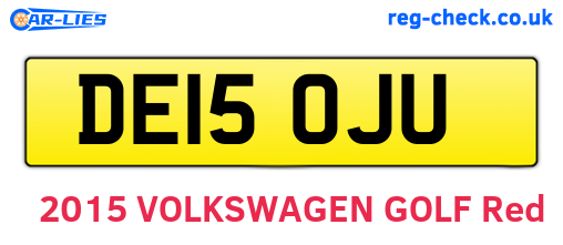 DE15OJU are the vehicle registration plates.