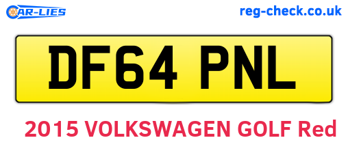 DF64PNL are the vehicle registration plates.
