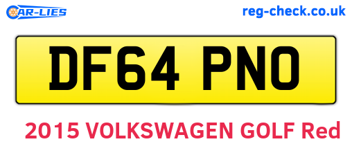 DF64PNO are the vehicle registration plates.