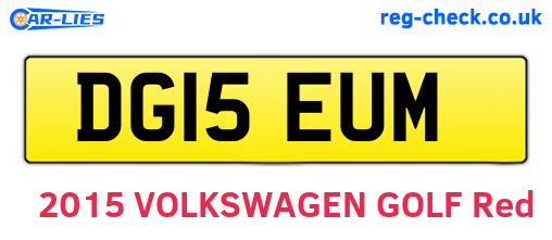 DG15EUM are the vehicle registration plates.