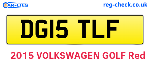 DG15TLF are the vehicle registration plates.